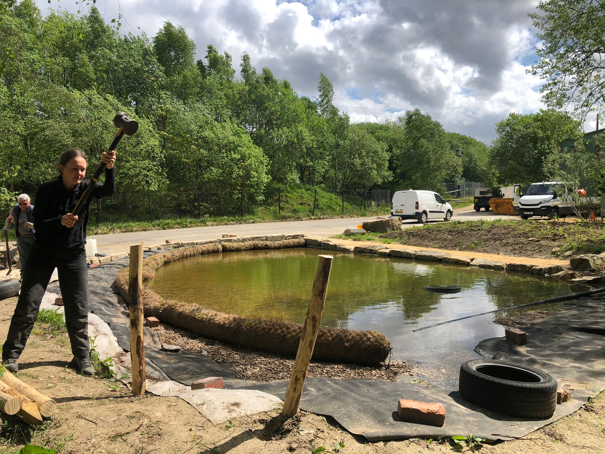 Lorna working on a conservation project